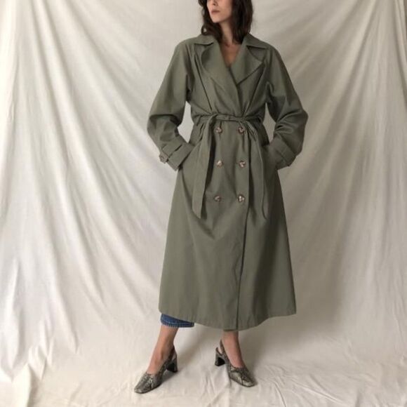 BURBERRY Nova Check Olive Green Trench Coat sz. XL | 48 - Picture 3 of 13